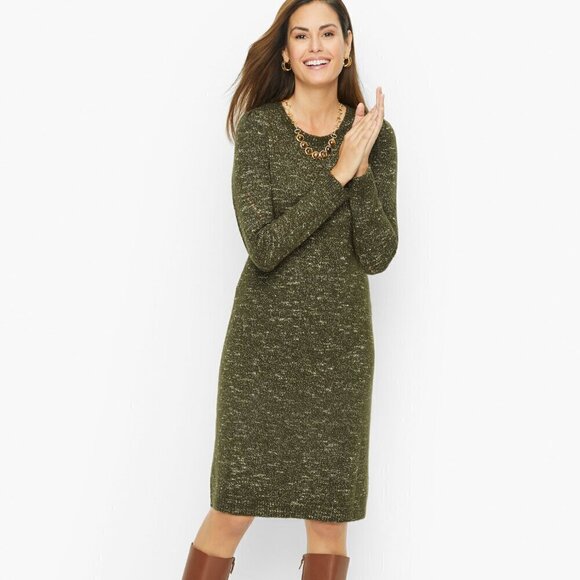 Talbots Pointelle Knit Shift Sweater Dress - Picture 2 of 10